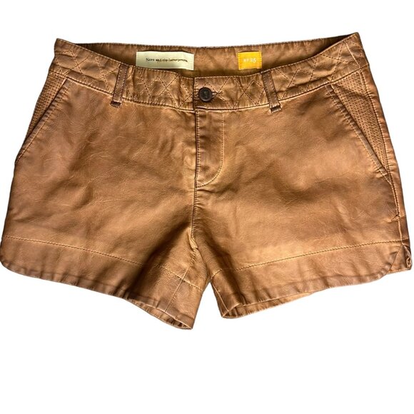 Pilcro &amp; The Letter Press Women's Vegan Leather Shorts Brown - Size 25 - Picture 1 of 6